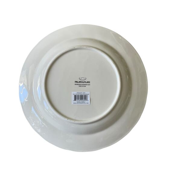 4pc Palate & Plate Victorian BROWN Rose Floral 10.5" Dinner Plates Scalloped New - Picture 9 of 15